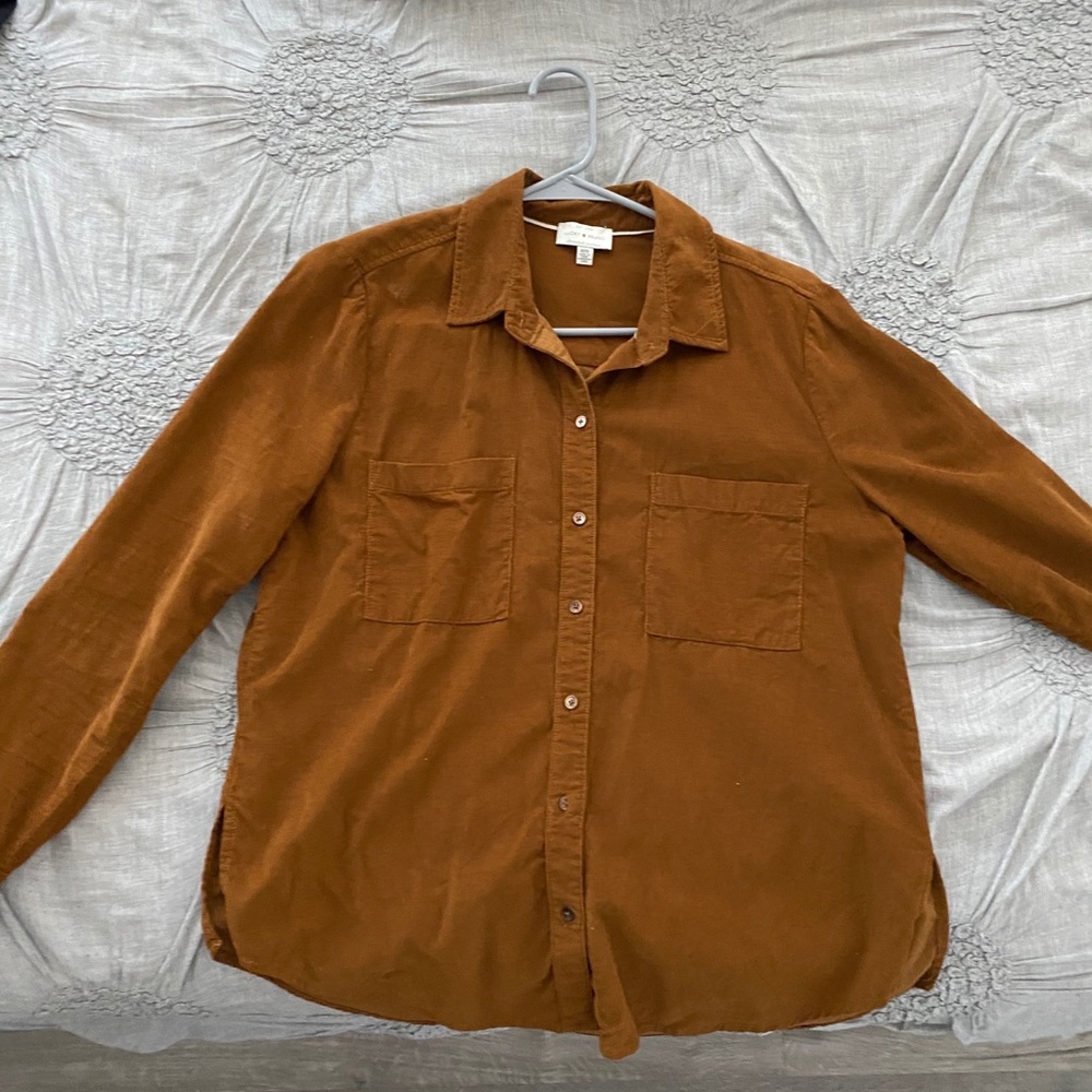 Lucky Brand button down camel/brown color